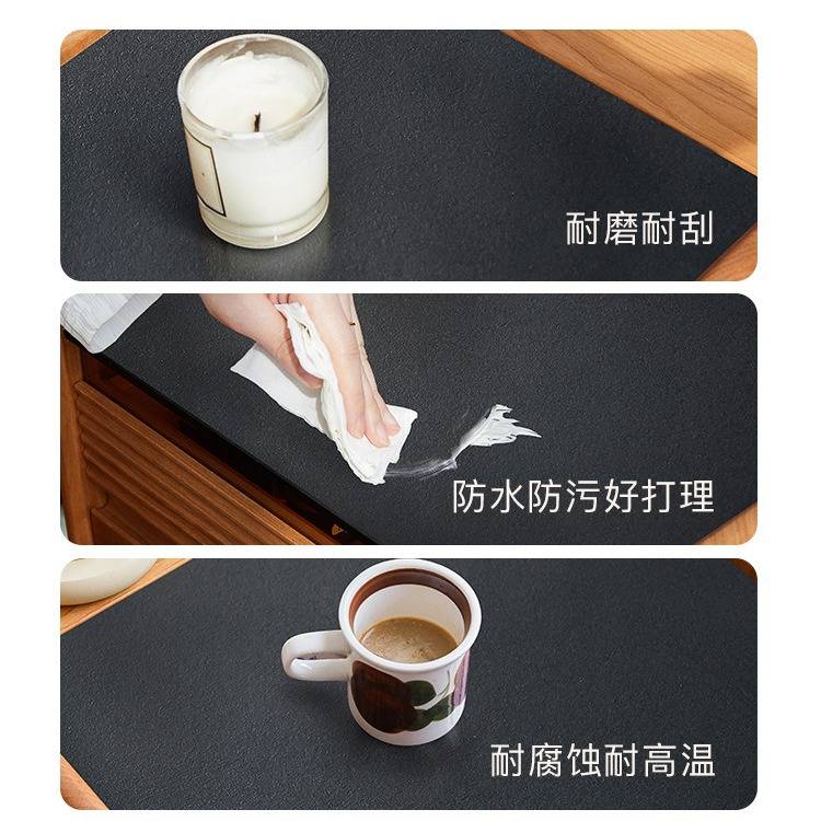 樱桃木岩板床头柜台面小型移动边柜智能无线充电全实木小型超窄柜
