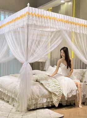 2025新帐款.5米三开门蚊帐MDP1加粗不锈钢架落地1.支2m床纹加密双