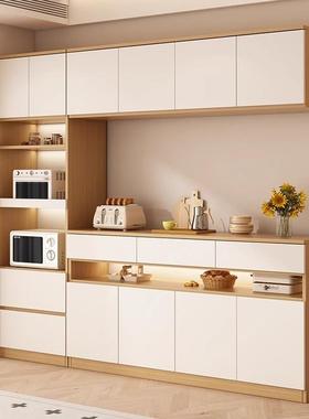 阳漫原木油风餐边YM80930柜吊靠一体厨房客厅现墙代简奶约柜置物