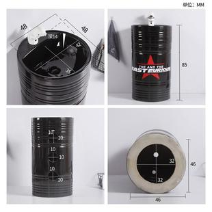 酒吧卫生个349性化黑色工油桶复古业风洗手立台柱盆酒店厕所洗漱