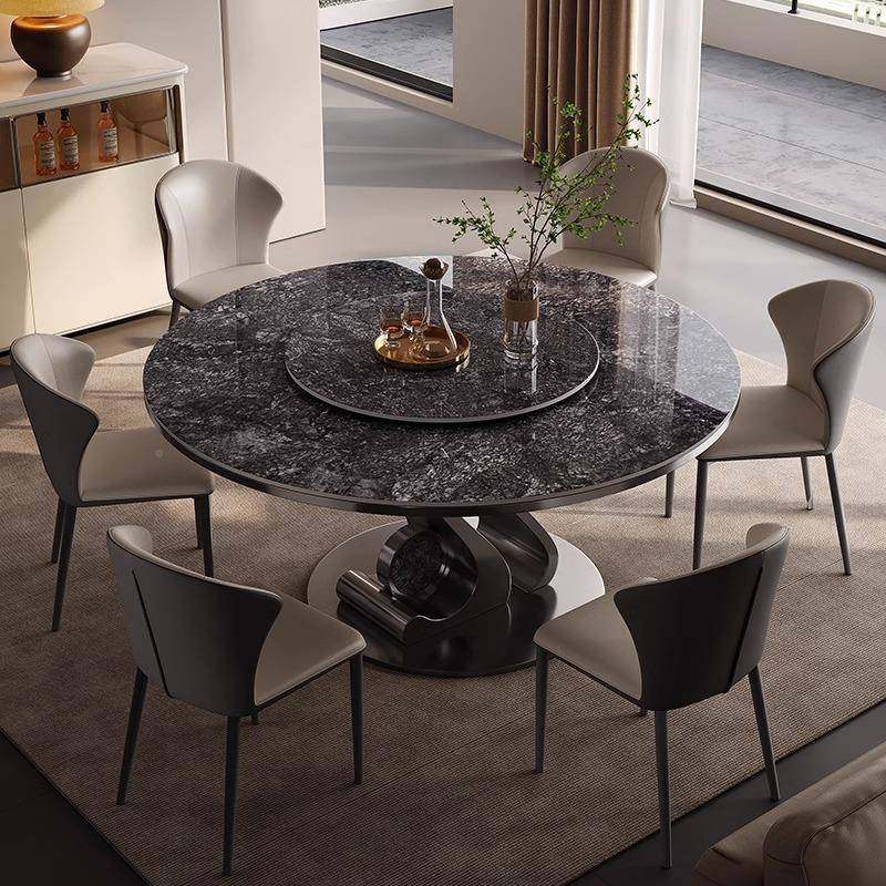 可伸缩不轻锈钢桌奢岩饭板圆015餐现代简约小户型大平层奢石岩板,商业/办公家具,餐桌椅系列,淘宝优惠券,粉丝福利购,淘宝优惠卷