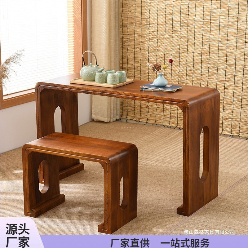 烧桐木仿古琴桌共鸣古琴桌凳实木琴桌琴凳国学古琴桌书法桌古筝桌