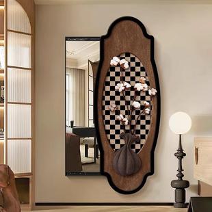 中古风推拉全身LGA玄关装饰画可隐遮衣挡关闭镜子暗藏式镜形穿镜