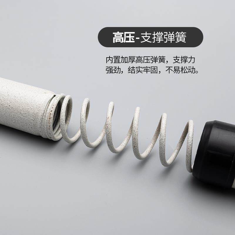 杆窗帘无品牌/免打孔卧室架挂钩式4米黑色伸缩杆窗收缩杆帘升缩杆
