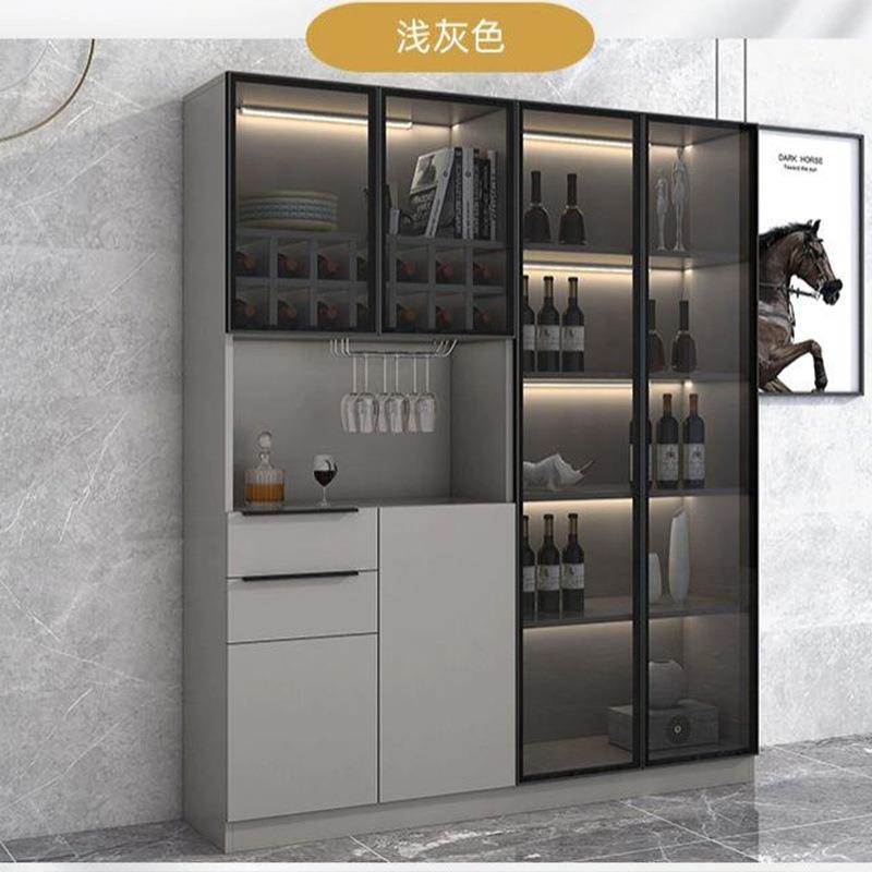 实木餐边柜酒柜一体轻奢客厅靠墙现代简约家用餐厅玻璃高柜