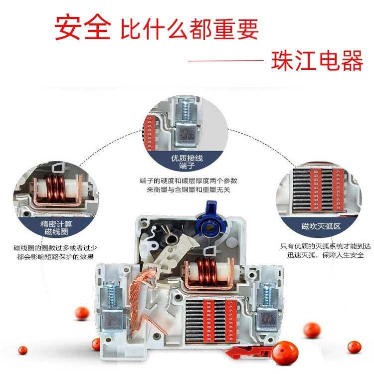 珠江漏电断路器家装家用2P220V32a63A总开关空气带漏保触电保护器