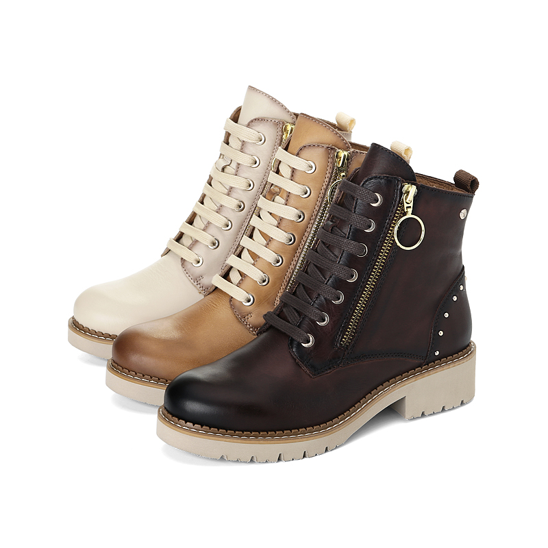 Pikolinos派高雁牛皮中粗跟