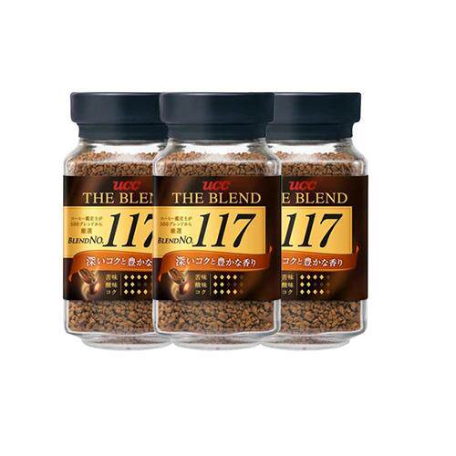 UCC悠诗诗117冻干速溶咖啡粉90g *3瓶无蔗糖美式冻干黑咖啡提神
