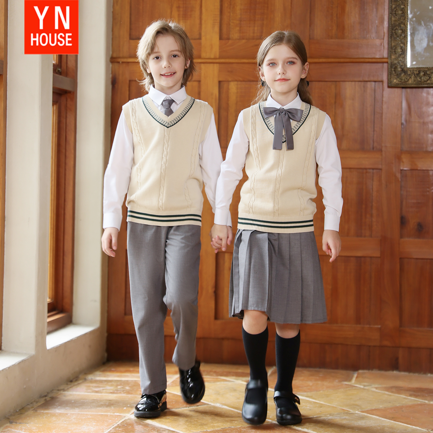 儿童演出服春秋长袖毛衣男女童班服大合唱朗诵表演服开学校服套装