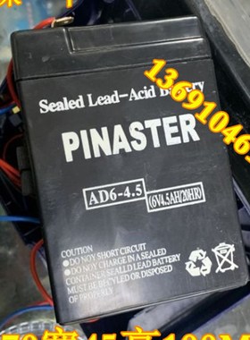 PINASTER应急灯铅酸蓄电池AD6-6V4AH/20HR黑色AD6-4.5