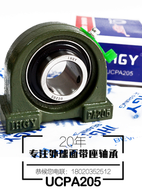 UCPA205外球面内径25MM厂家直销高强度矮脚PA立式铸铁IHGY轴承座