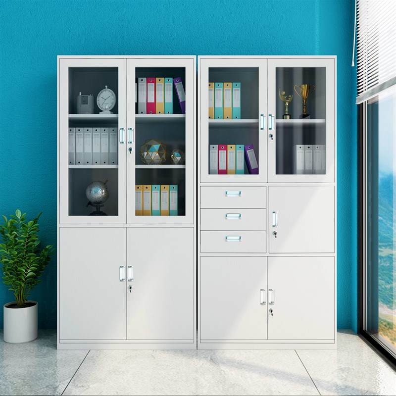 杭州办公室铁皮文件柜资料柜档案带锁矮柜小柜子员工更衣柜储物柜