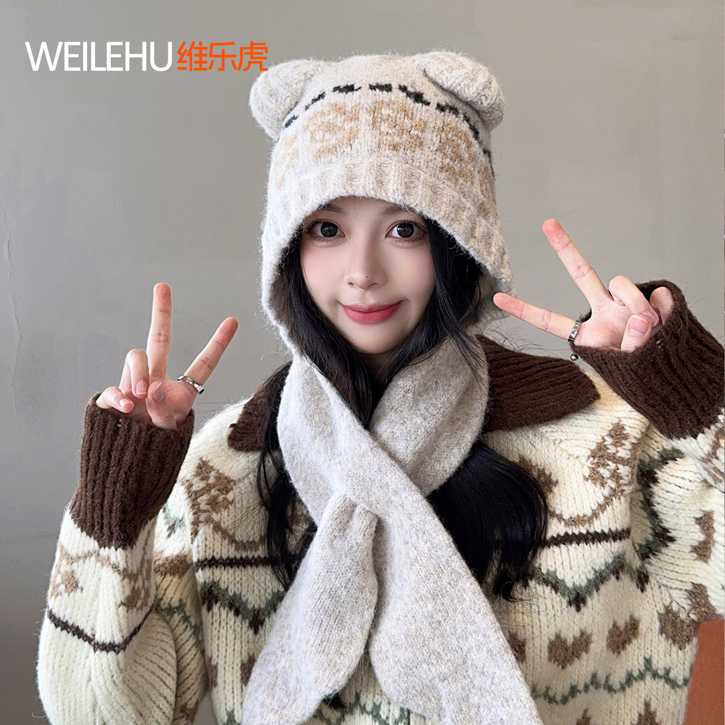 针织帽毛线帽女2026新款秋冬季大头围显脸小月子冷帽保暖加厚护耳