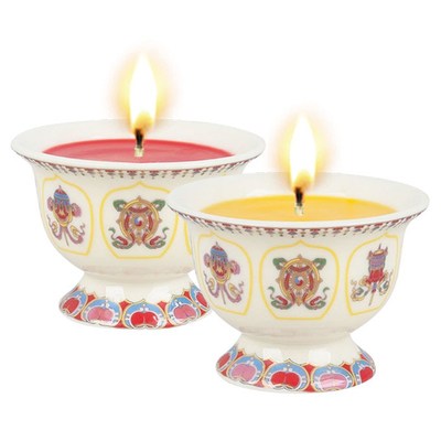 明德酥油灯八吉祥醍醐灯(陶瓷杯)12小时酥油灯MD001