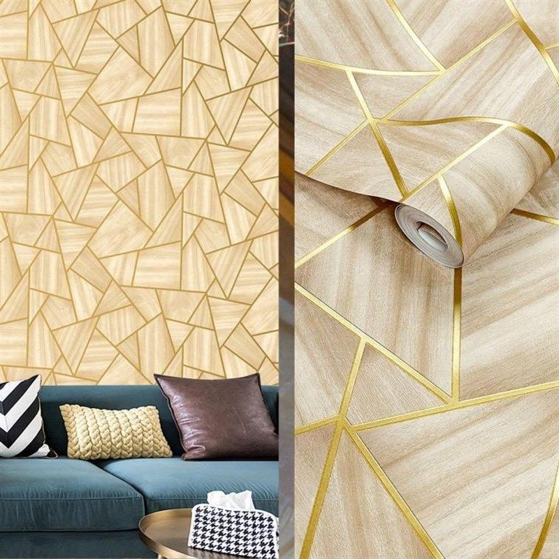 现代简约PVC立体几何墙纸客厅背景墙卧室线条壁纸现货厂家直销