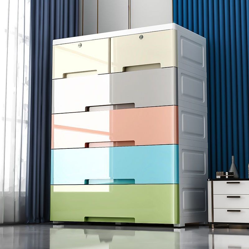 收纳柜子超大号70cm宽加高加厚儿童储物柜多功能抽屉式五斗整理柜