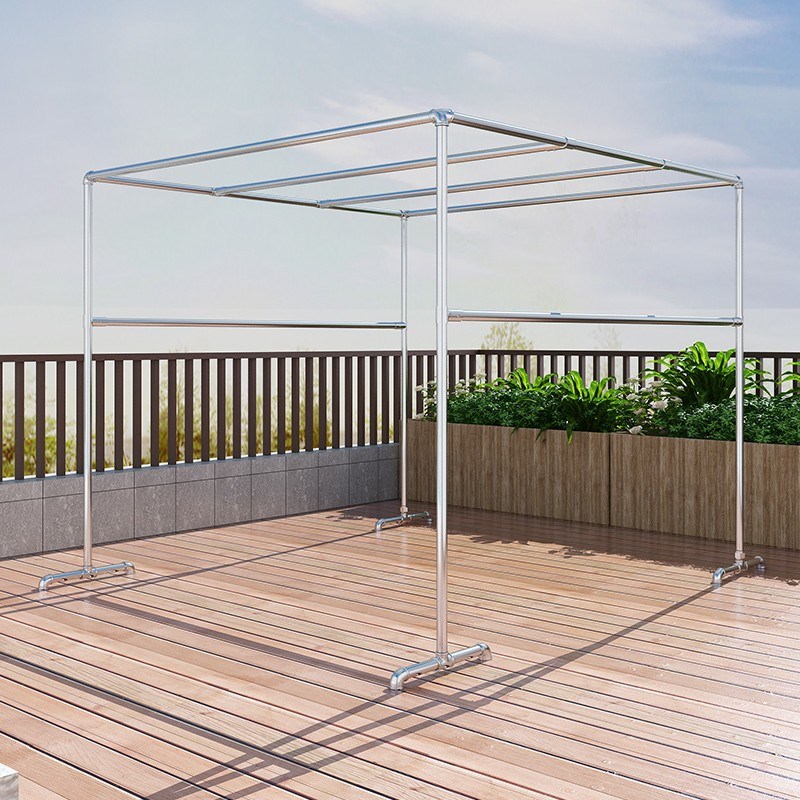 户外晾衣架落地防风加厚家用简易镀锌钢管庭院大型衣架室外晒新品