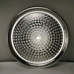 圆形不锈钢废机油桶托盘防渗漏底盘底座危废间环保检查平底大拖盘