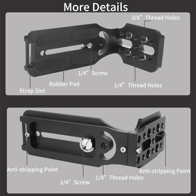 竖屏L板快装板单反相机直角快拆竖板稳定器云台L型快装板金属支架
