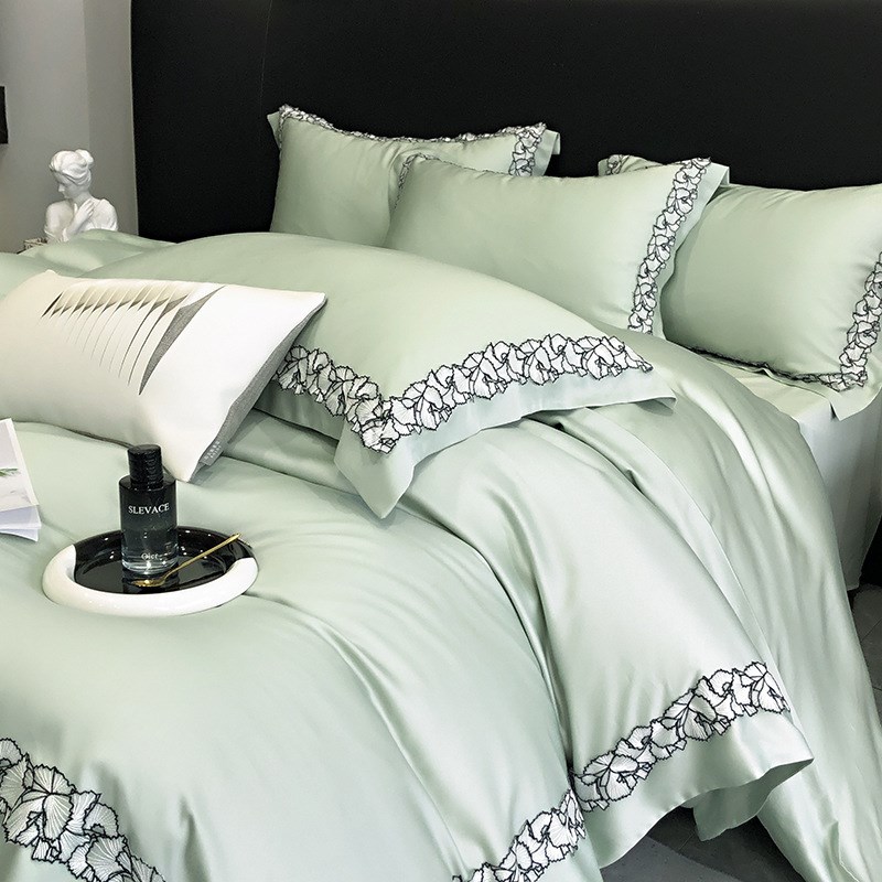 80S双面兰精天丝四件套tencel夏季凉感丝滑裸睡床单被套床上用品