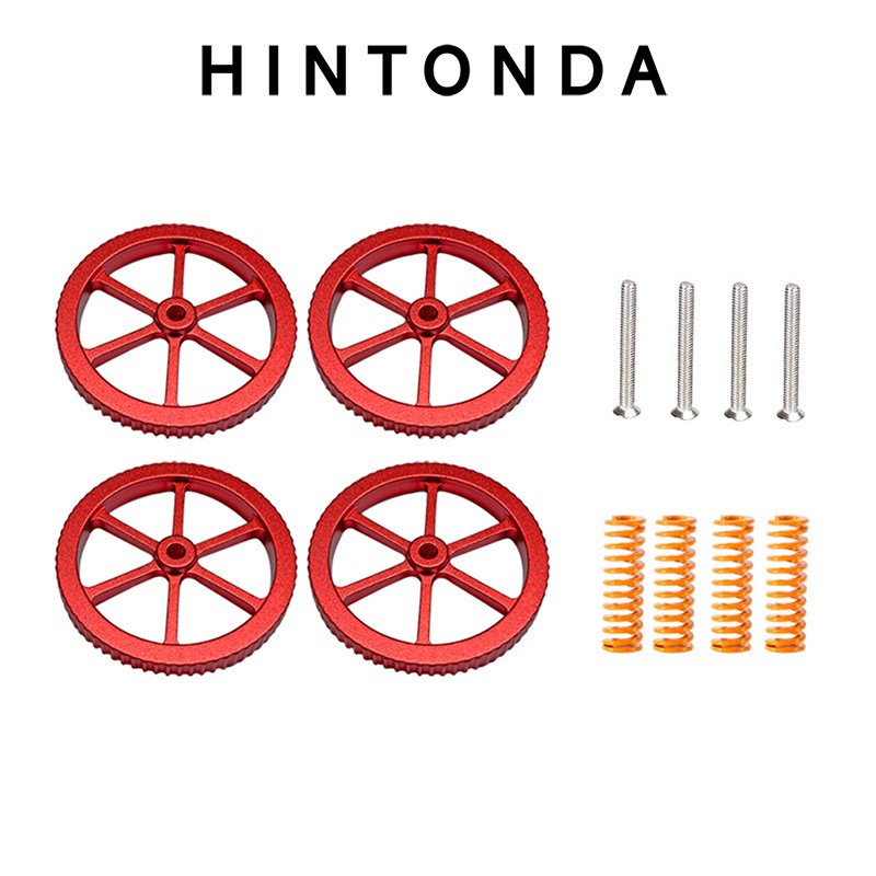3D打印机热床调平螺母配件CR10 CR10S调平手拧螺母M4金属款红色
