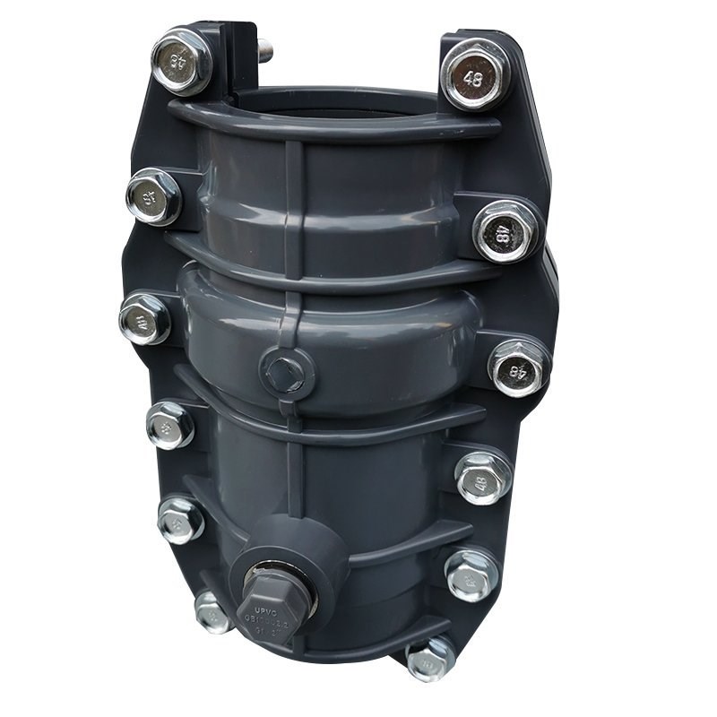 PVC灰色给水哈夫节63-200快修管道补漏接头抢修节厂家供应促