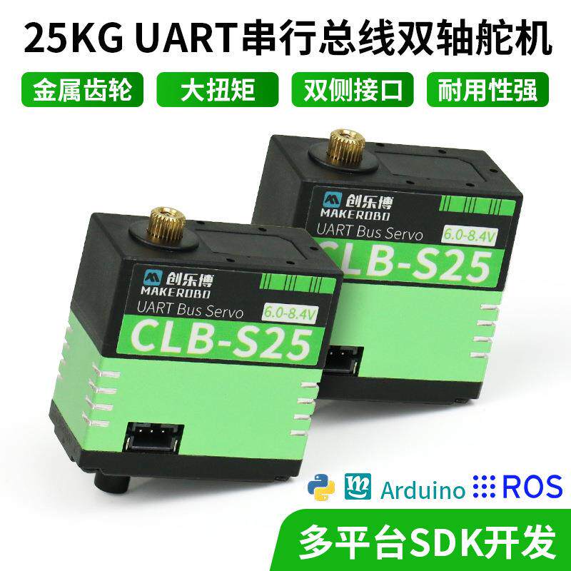 CLB-S25大扭力金属舵机UART串行总线双轴数字舵机25KG多平台SDK