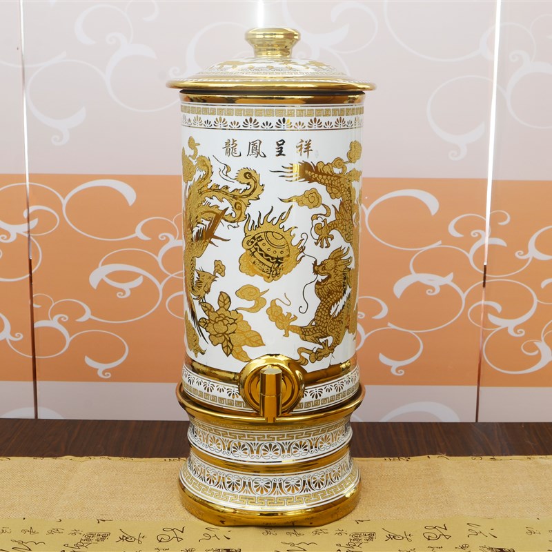 特惠陶瓷家用净水器带过滤缸储水罐客厅水缸龙头大小号水桶饮水机