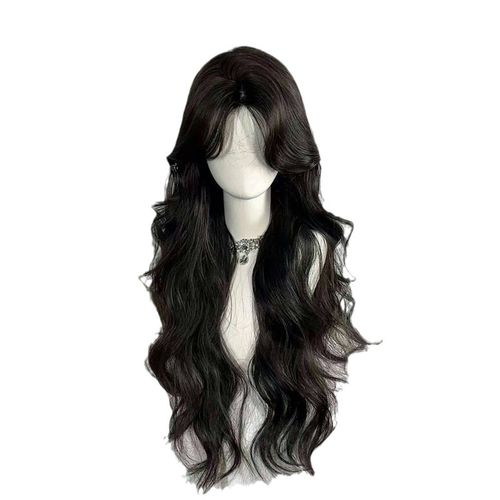大波浪长发女蓬松自然黑75cm中分长卷发温柔气质仿真氛围感全头套