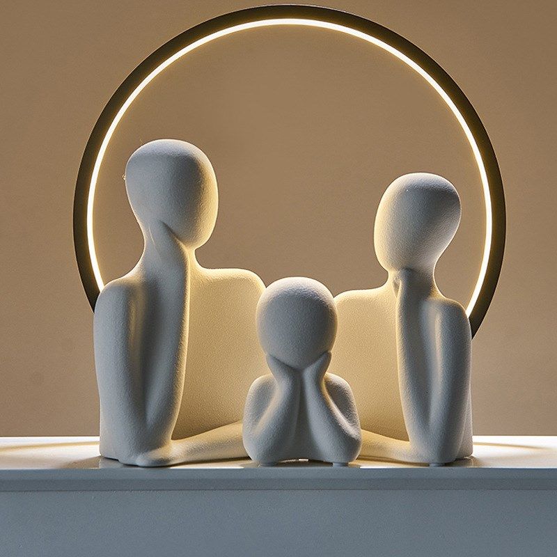 欧式简约酒柜一家三口陶瓷工艺品样板房家居桌面装饰摆件跨境,特色手工艺,其他特色工艺品,淘宝优惠券,粉丝福利购,淘宝优惠卷