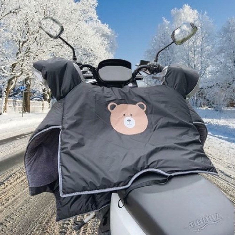 黑色【冬季】电动车挡风被冬季加绒加厚加大加宽防风寒防摩托通用