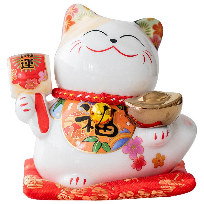 招财猫摆件店铺开业礼品陶瓷可爱居家创意存钱储蓄罐收银前台