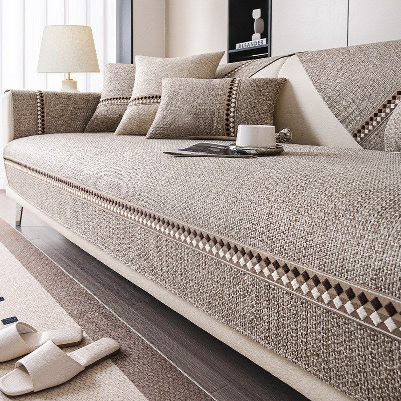 新款2024简约沙发垫四季通用高档防滑坐垫子沙发布套罩直排盖布巾,居家布艺,沙发套,淘宝优惠券,粉丝福利购,淘宝优惠卷