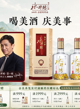 【梁朝伟首选白酒】水井坊井台52度520ml*2双支 浓香型商务宴请