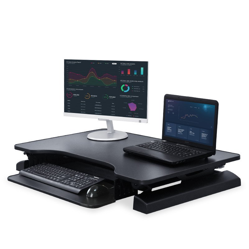 易游站立式电脑桌升降桌可调节办公桌台式电脑移动式桌上桌工作台