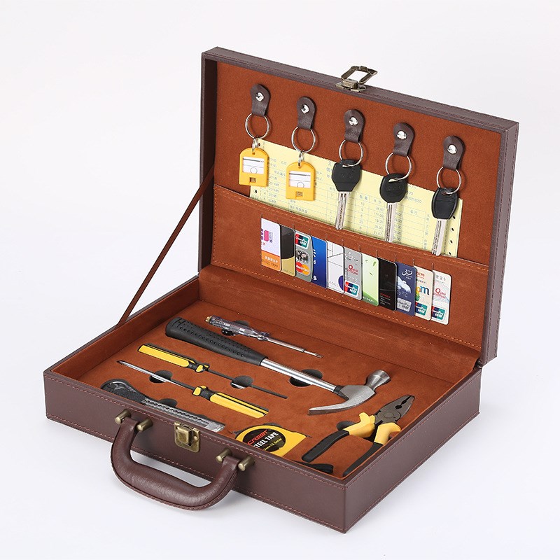 交房盒皮房地产交付箱交房工具箱保单盒礼品盒收纳箱现货可印logo