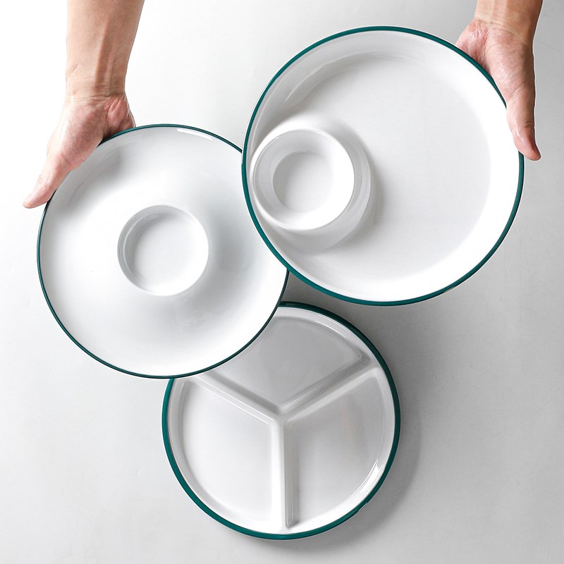 台德密胺餐具盘子商用仿瓷餐厅饭店酒店分格餐盘菜盘塑料虾盘拼盘