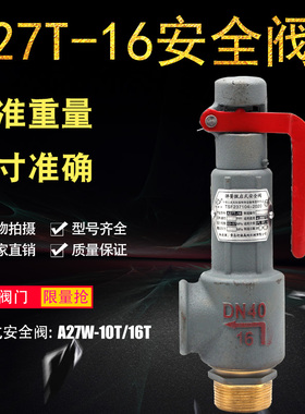 A27T-16弹簧式安全阀A27W-10T/16T锅炉定压设备DN10 20 25 32