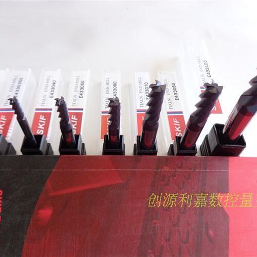 SKIF钨钢涂层铣刀 4刃钨钢立铣刀 45度螺旋角铣刀5.0- 12.0mm