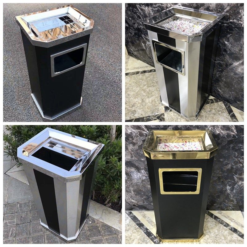 包邮正品座地烟灰箱 银行商场酒店大堂带 烟灰不锈钢缸无盖垃圾桶