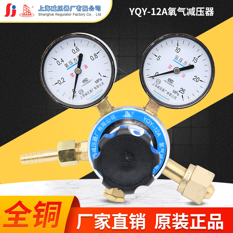 YQY-12A氧气钢瓶减压器呼吸机麻醉机减压阀上海减压器厂上减251