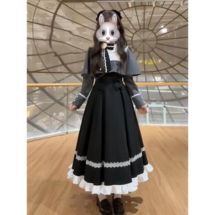 连衣裙两件套 小个子轻lolita小众设计感千金风外套 洛丽轻舞