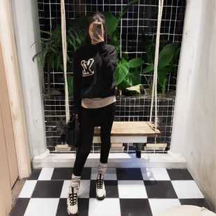 松弛感毛线衣上衣女装 毛衣慵懒高级感黑色宽松针织衫 2025深冬新款