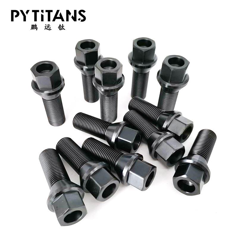 奔驰BMW车用钛合金螺栓汽车轮毂螺丝黑色