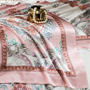 欧式 奢华重磅桑蚕丝活性印花高端丝绸四件套双面真丝床上用品
