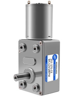 JGY370直流减速电机24v2v6v直角蜗轮蜗杆微小型低速大扭力马达