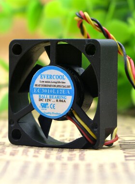 EVERCOOL 3010 EC3010L12EA 12V 0.06A 3CM/厘米超静音风扇