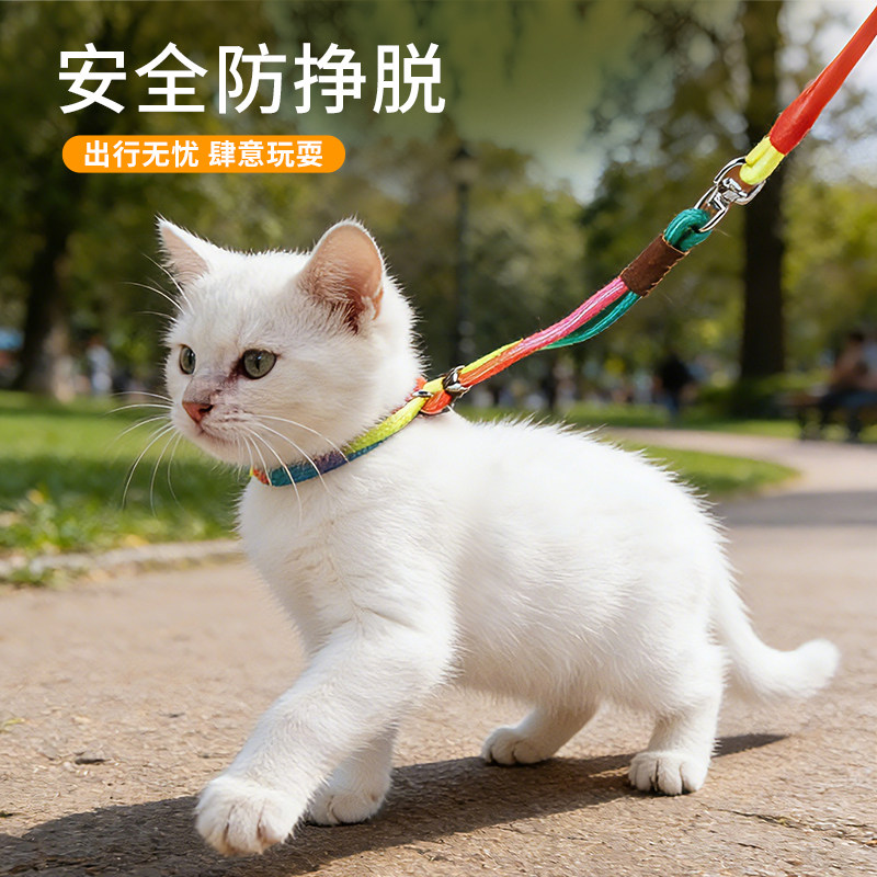 猫绳猫咪牵引绳防挣脱超长家用溜猫绳遛狗绳不勒脖项圈猫绳子猫链