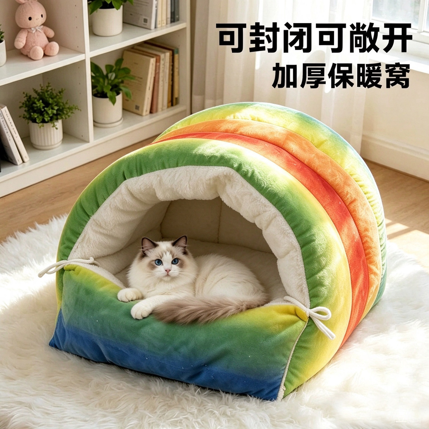猫窝半封闭式安全感冬季保暖加绒加厚四季通用小型犬狗窝宠物睡觉