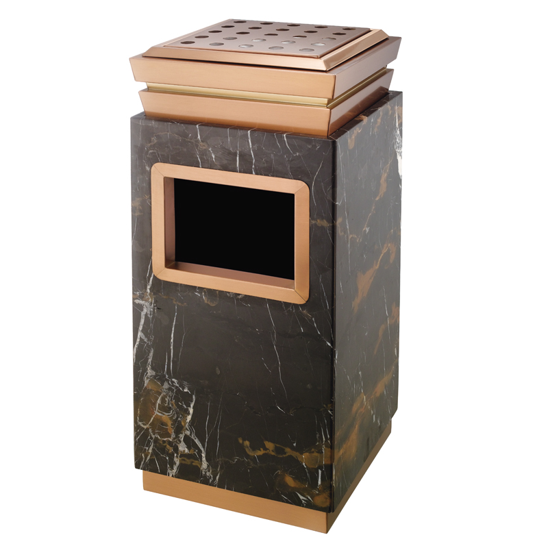 和畅豪华酒店大堂大理石垃圾桶带烟灰缸立式果皮箱户外烟灰桶大号
